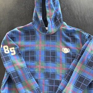 Jordan Blue and Green Plaid Hoodie